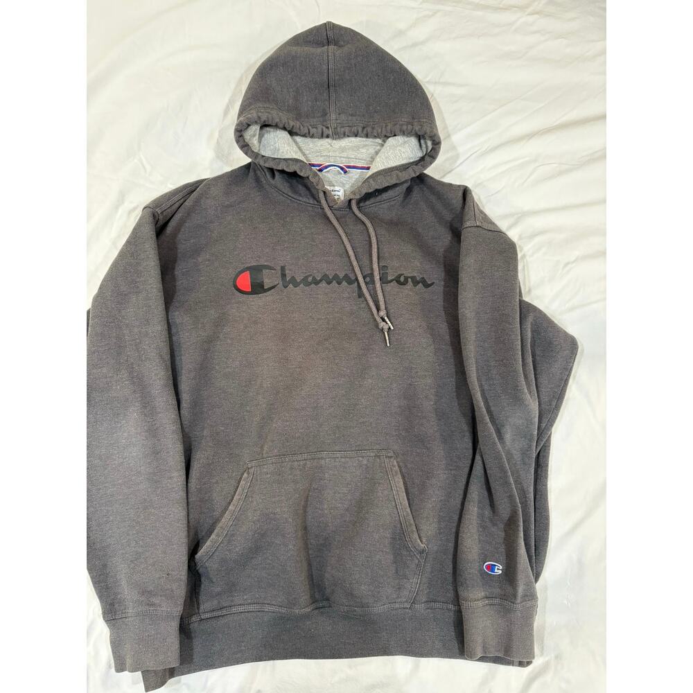 Champion 2XL Solid Heather Gray Pullover Hoodie